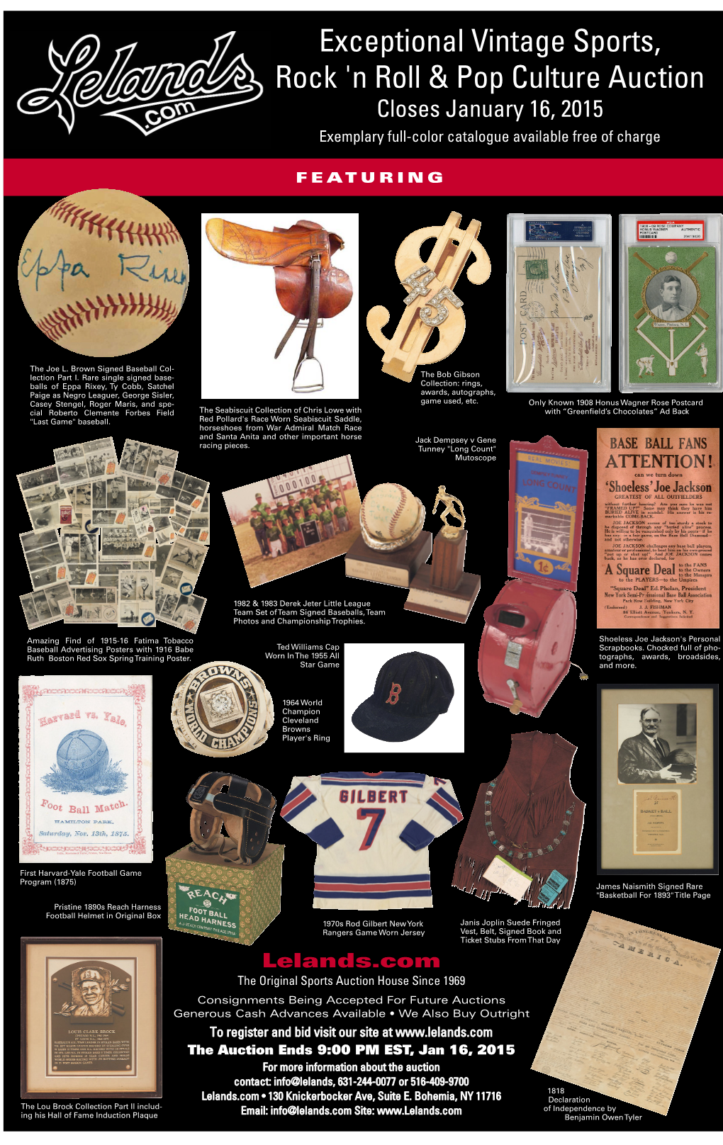 Exceptional Vintage Sports, Rock 'N Roll & Pop Culture Auction