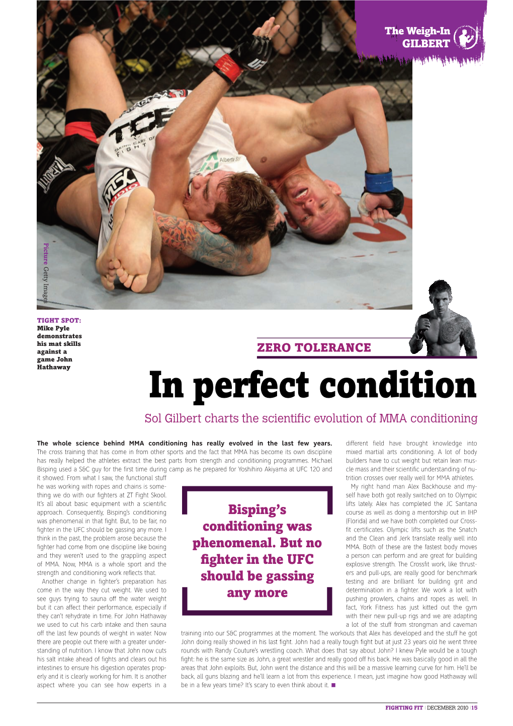 In Perfect Condition Sol Gilbert Charts the Scientiﬁ C Evolution of MMA Conditioning