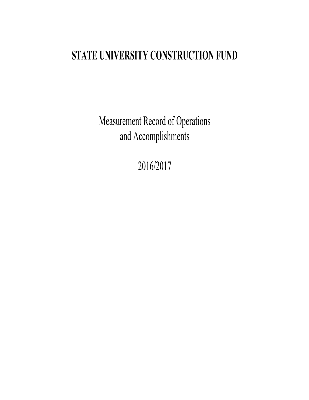 Measurement Record of Operations and Accomplishments 3-2017