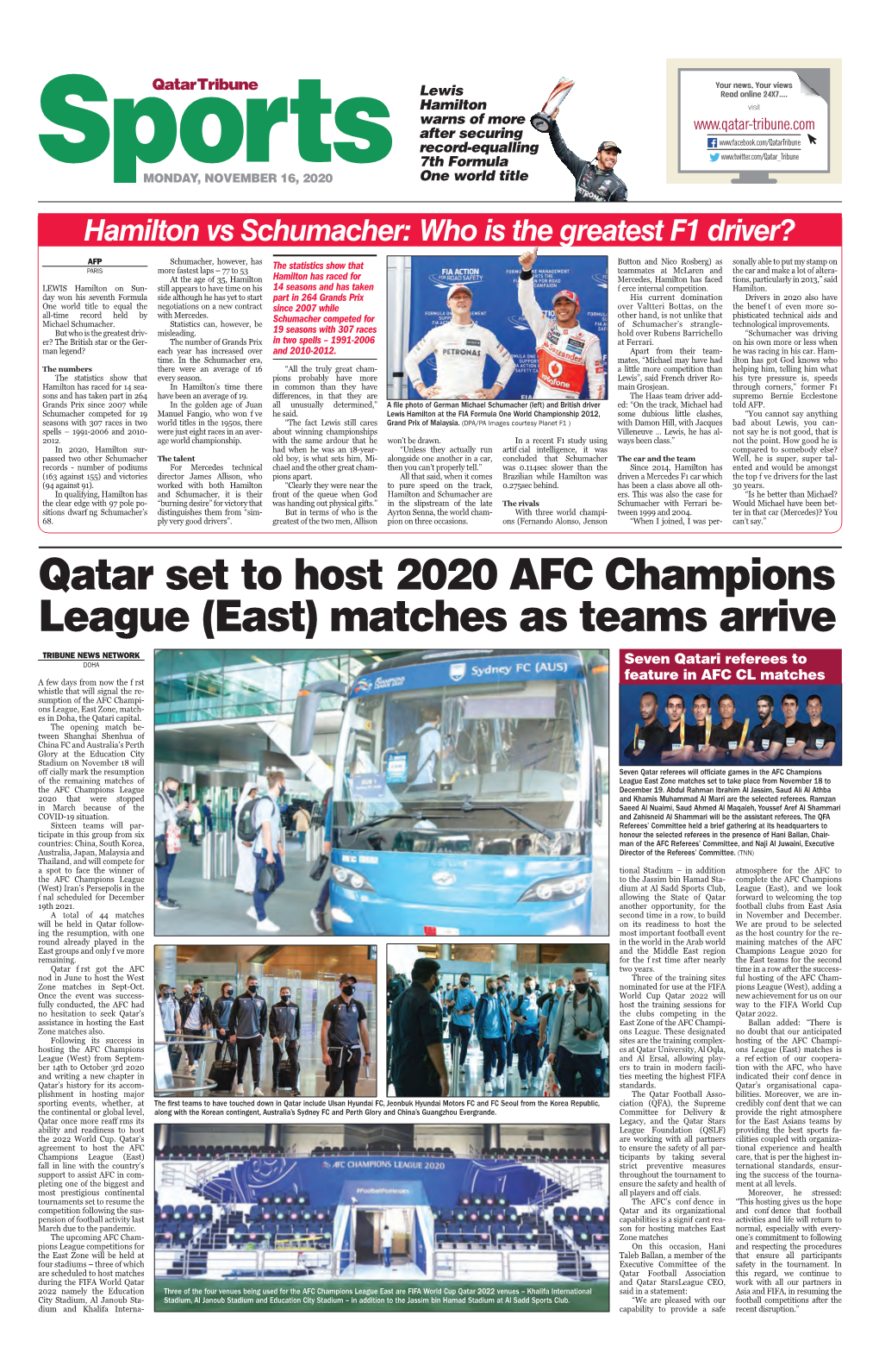 Qatar Set to Host 2020 AFC Champions League (East) Matches As Teams Arrive