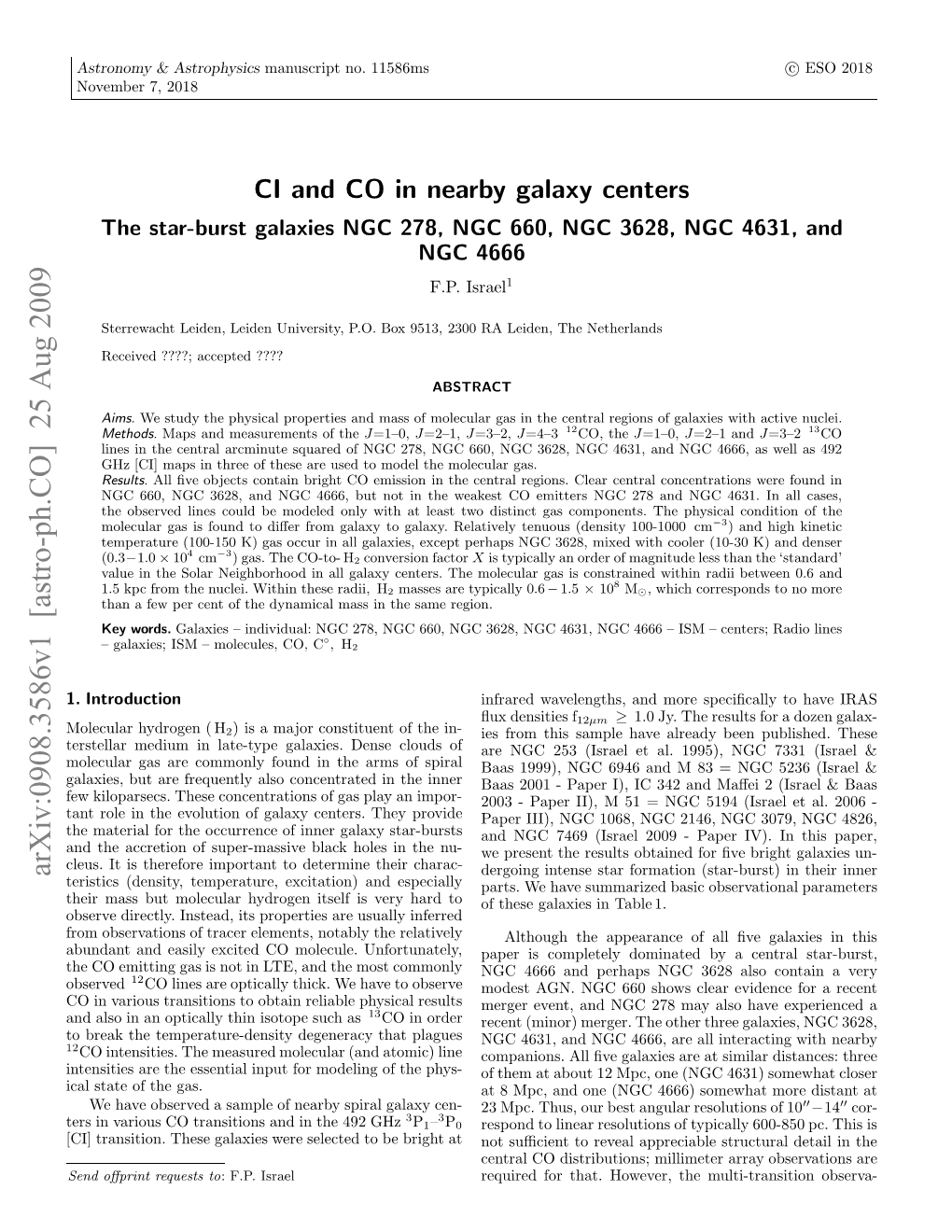 CI and CO in Nearby Galaxy Centers. the Star-Burst Galaxies NGC 278