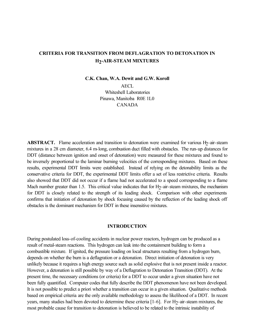 Criteria for Transition from Deflagration to Detonation in H2-Air-Steam Mixtures