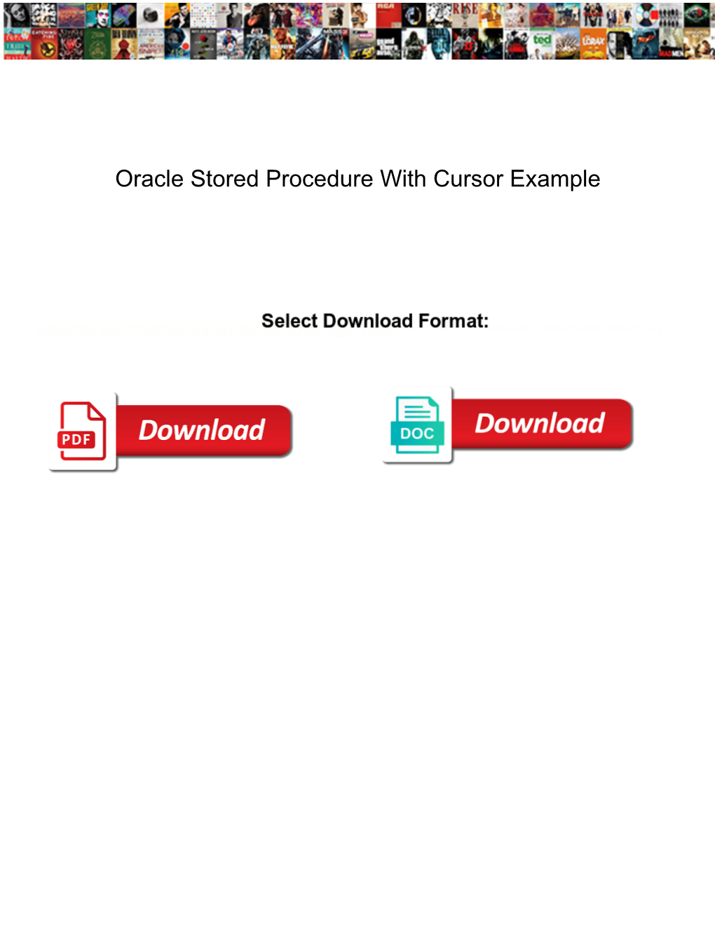 Oracle Stored Procedure with Cursor Example
