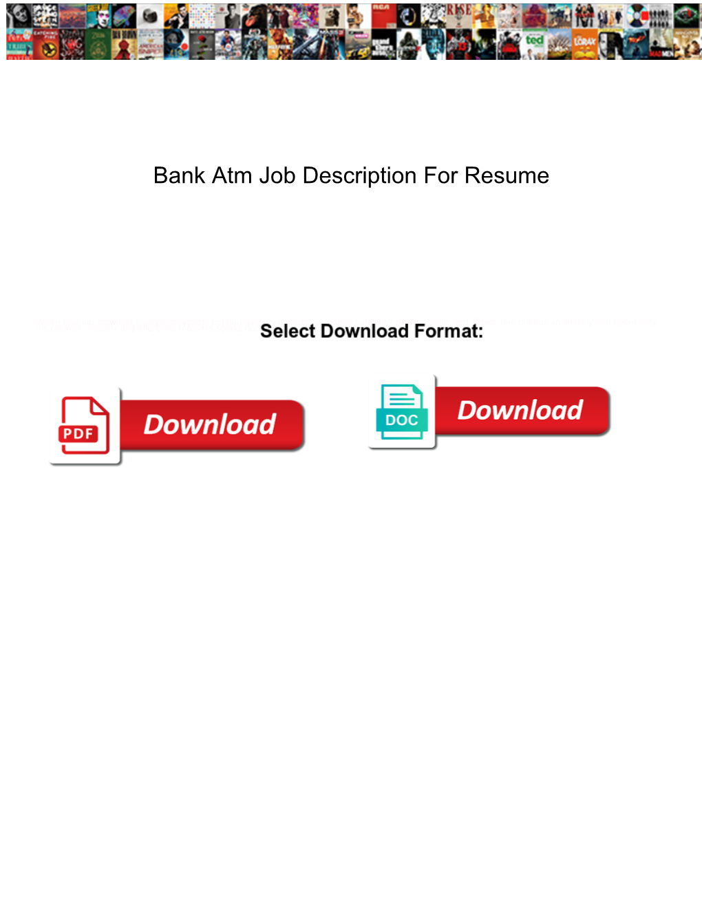 Bank Atm Job Description for Resume