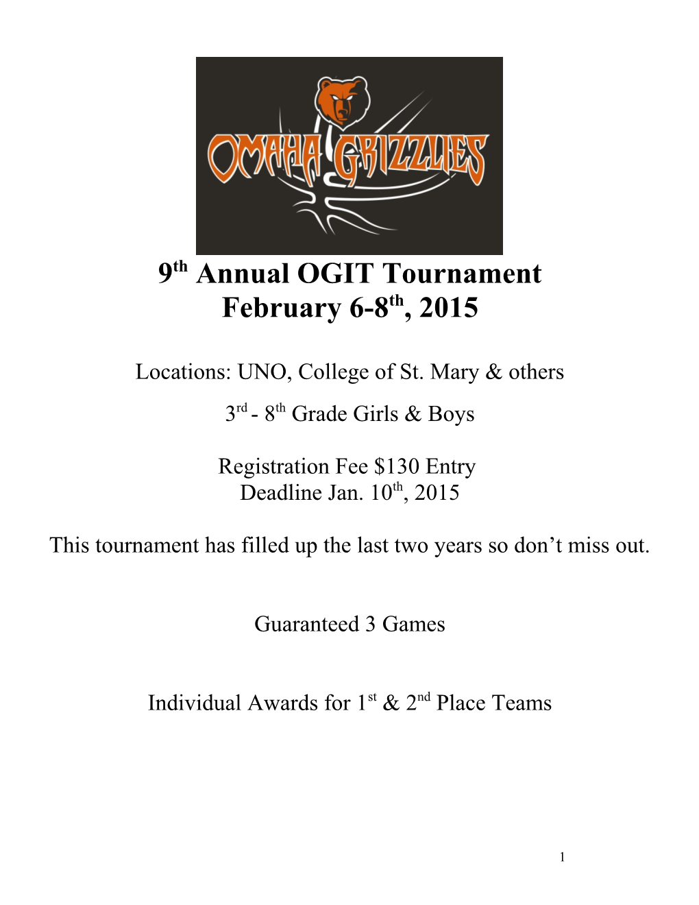 9Th Annual OGIT Tournament