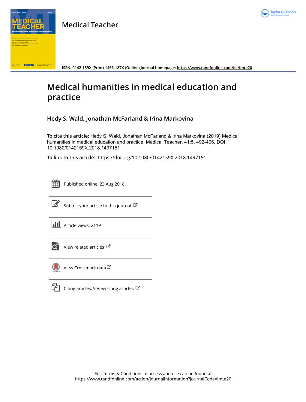 Medical Humanities in Medical Education and Practice