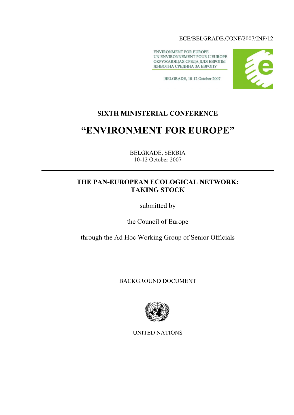 Pan-European Ecological Network: Taking Stock