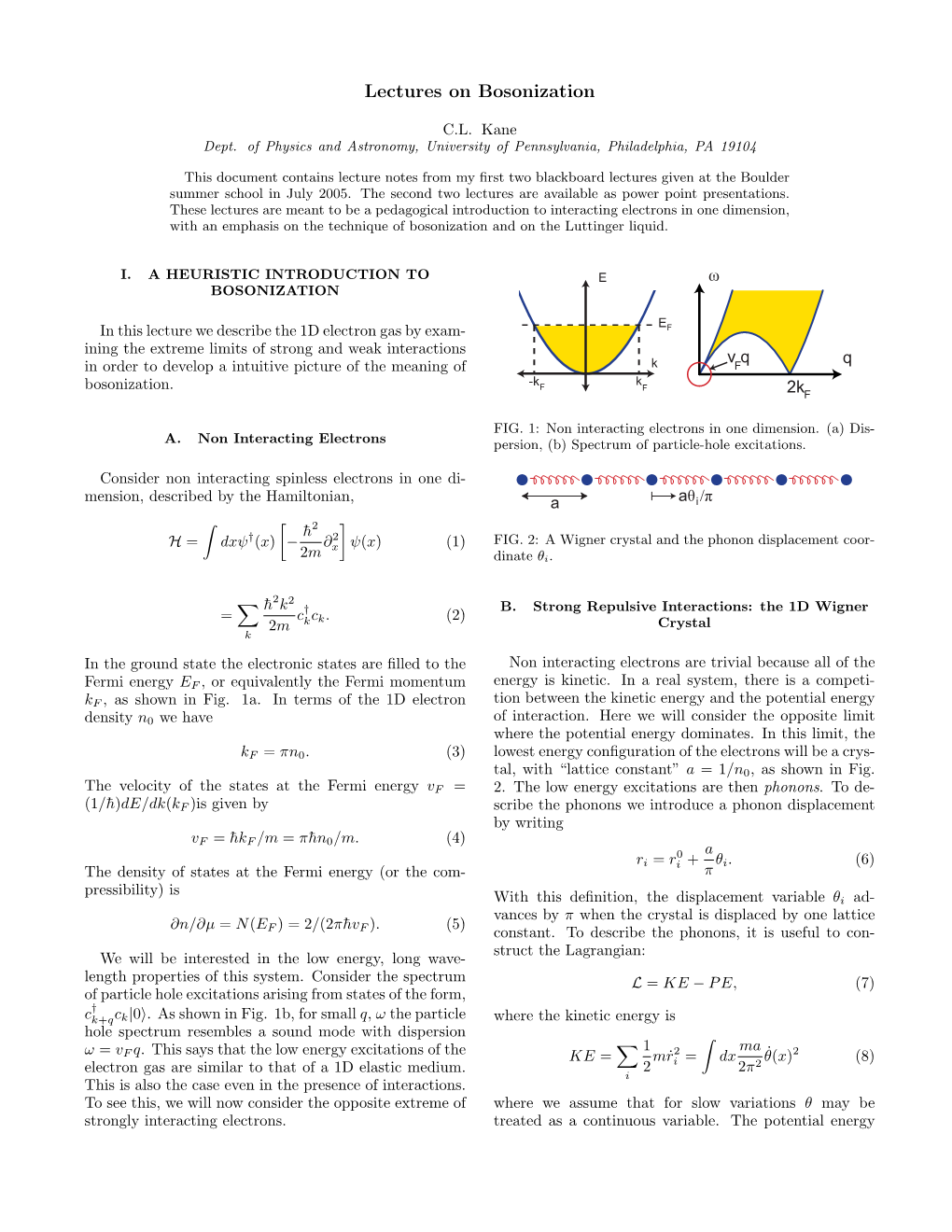 Lectures on Bosonization