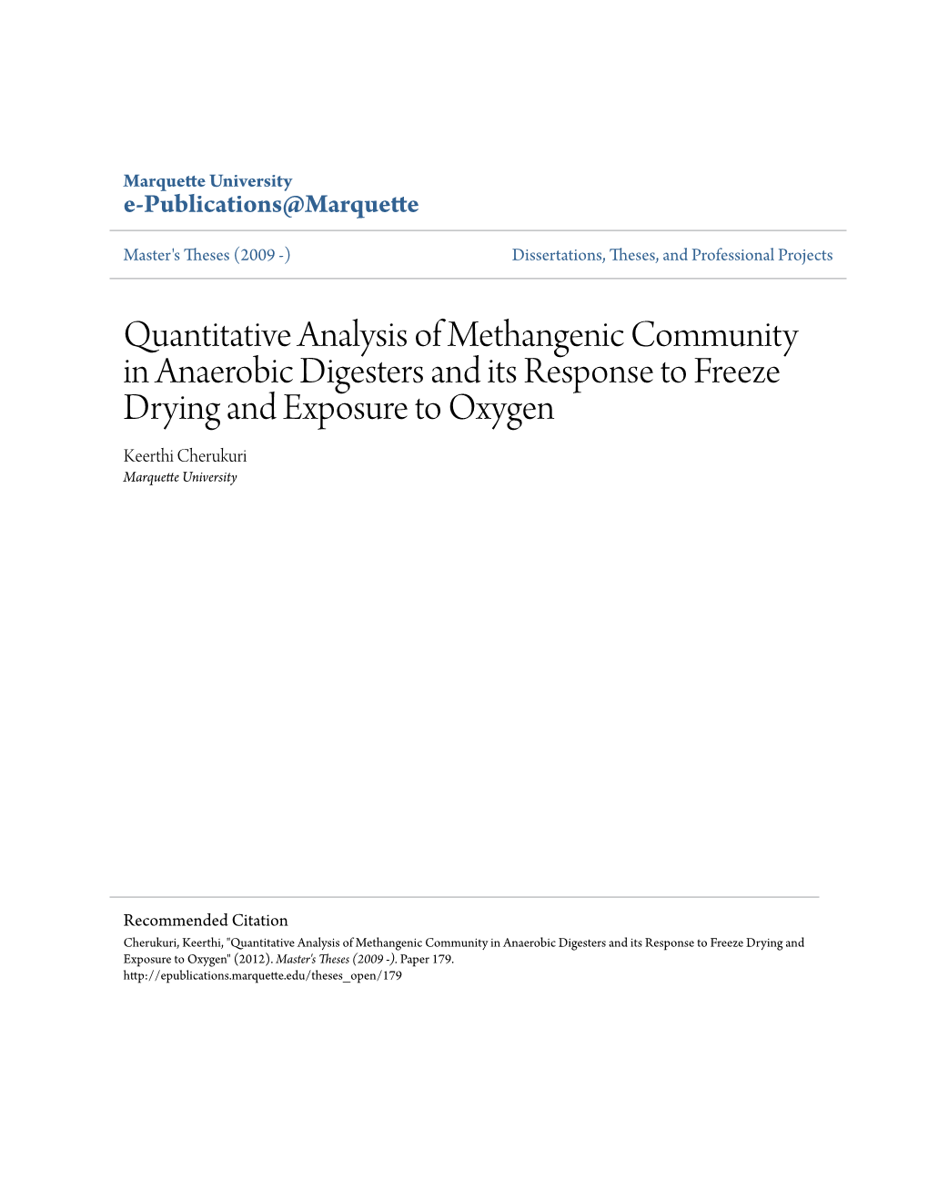 Quantitative Analysis of Methanogenic Community in Anaerobic Digesters and Its Response to Freeze Drying and Exposure to Oxygen