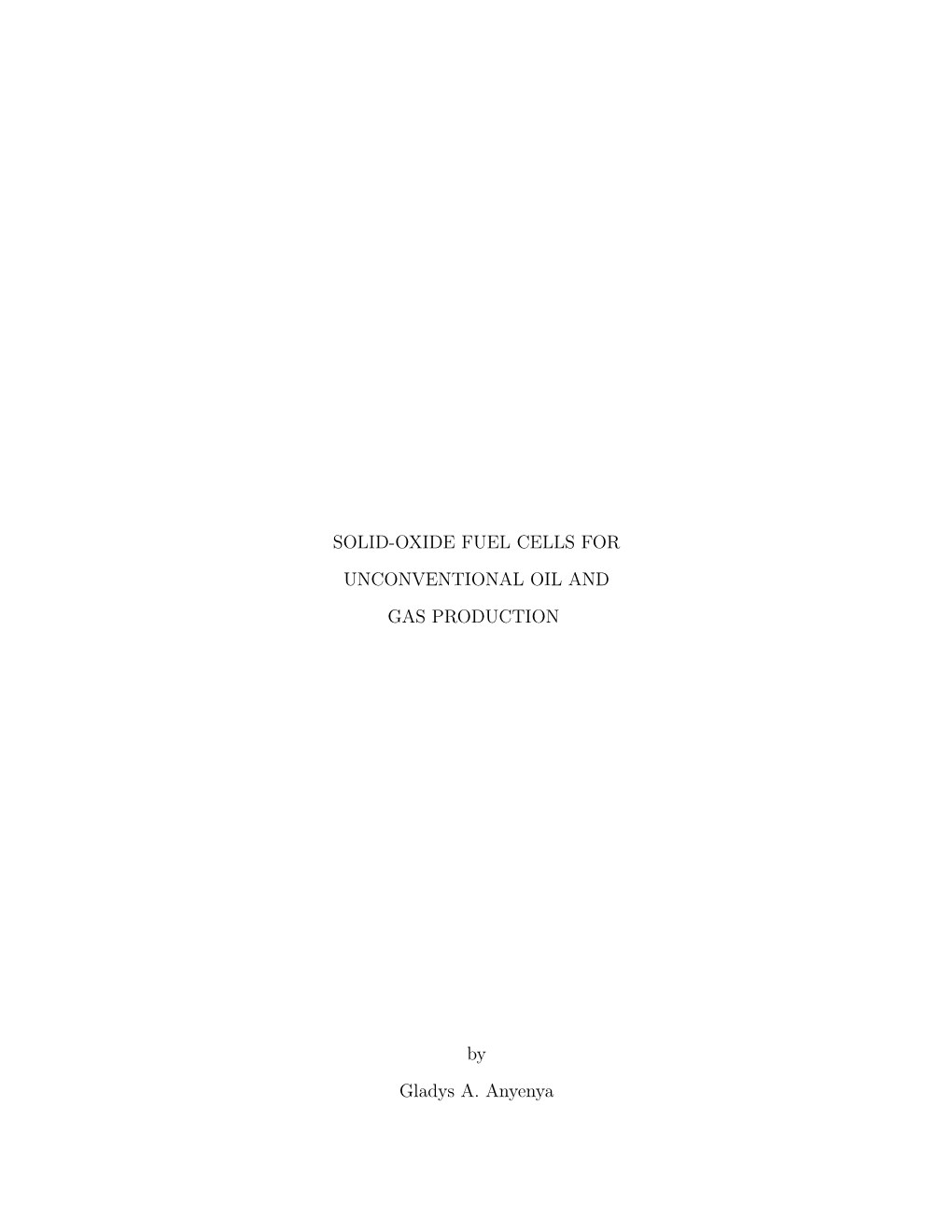 Solid-Oxide Fuel Cells for Unconventional Oil and Gas Production