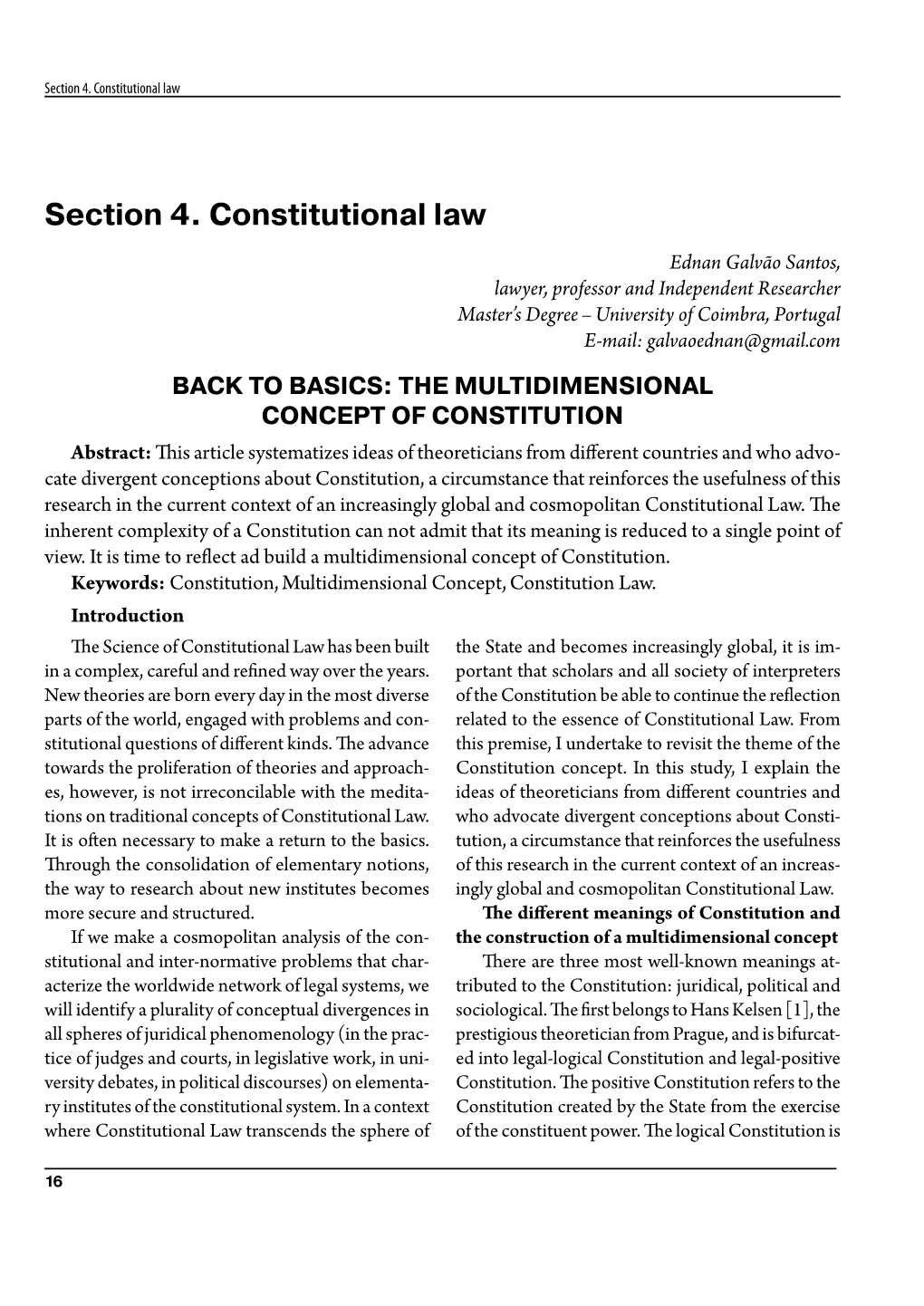 Section 4. Constitutional Law