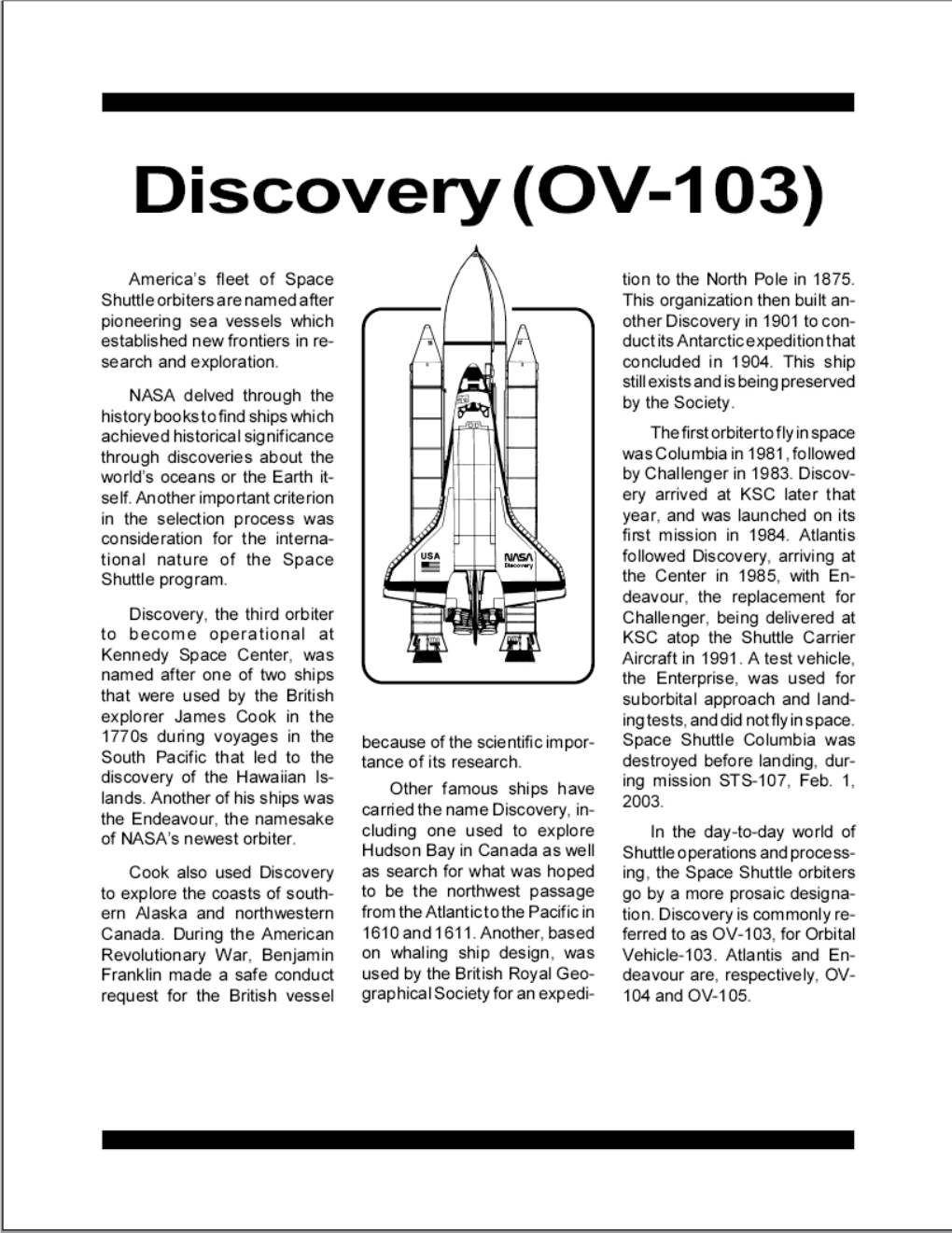 Table of Contents Flight Page Flight Page 1981 STS-49