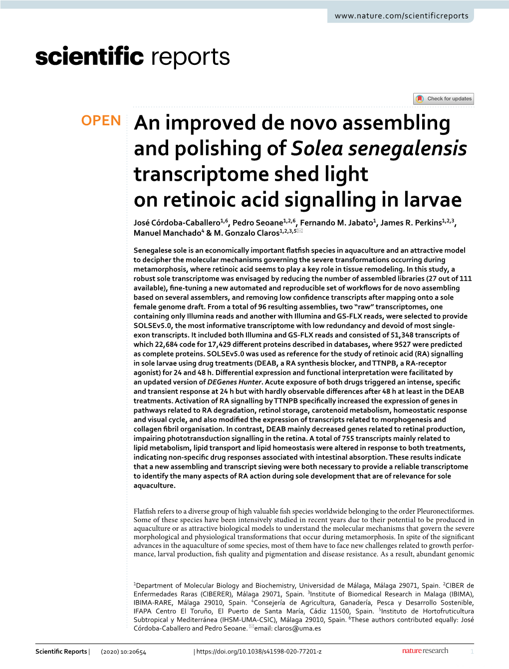 An Improved De Novo Assembling and Polishing of Solea Senegalensis