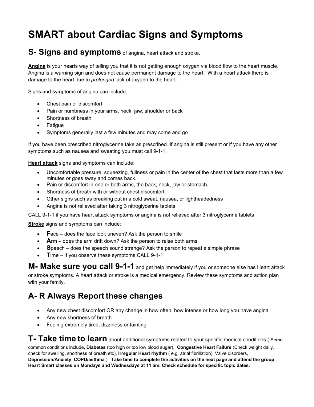 Smart About Symptoms to Keep