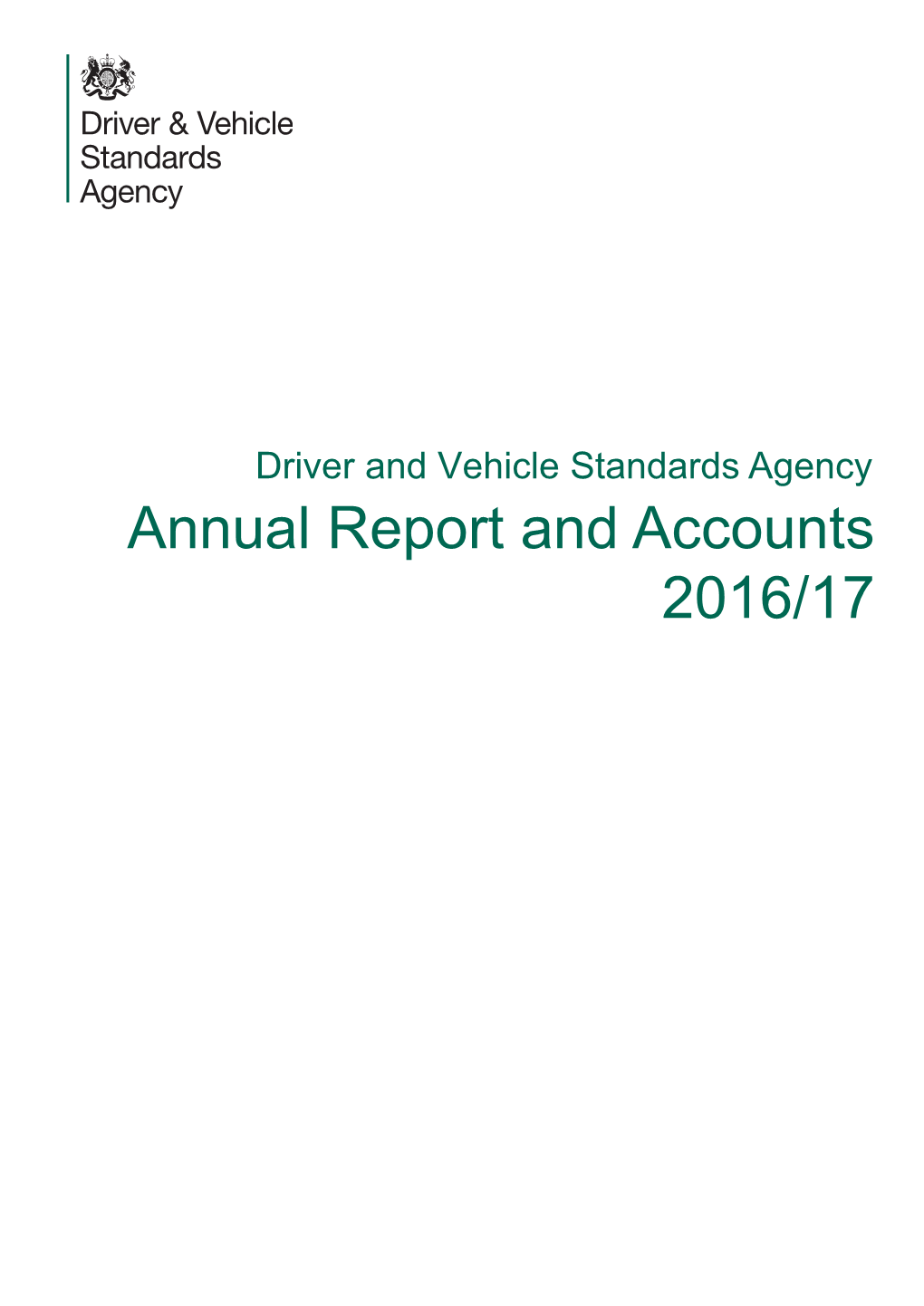 DVSA Annual Report and Accounts, 2016 to 2017