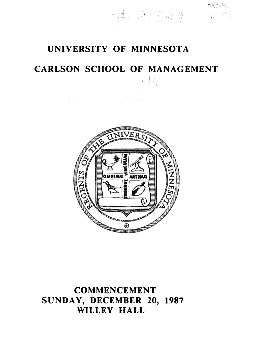 University of Minnesota Carlson School of Management Commencement