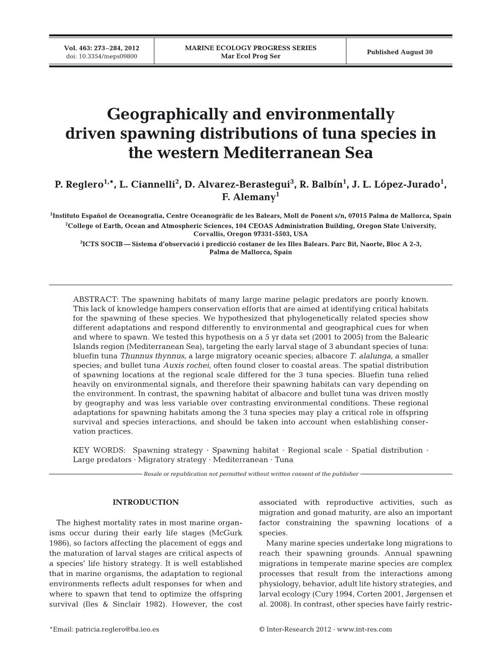 Marine Ecology Progress Series 463:273