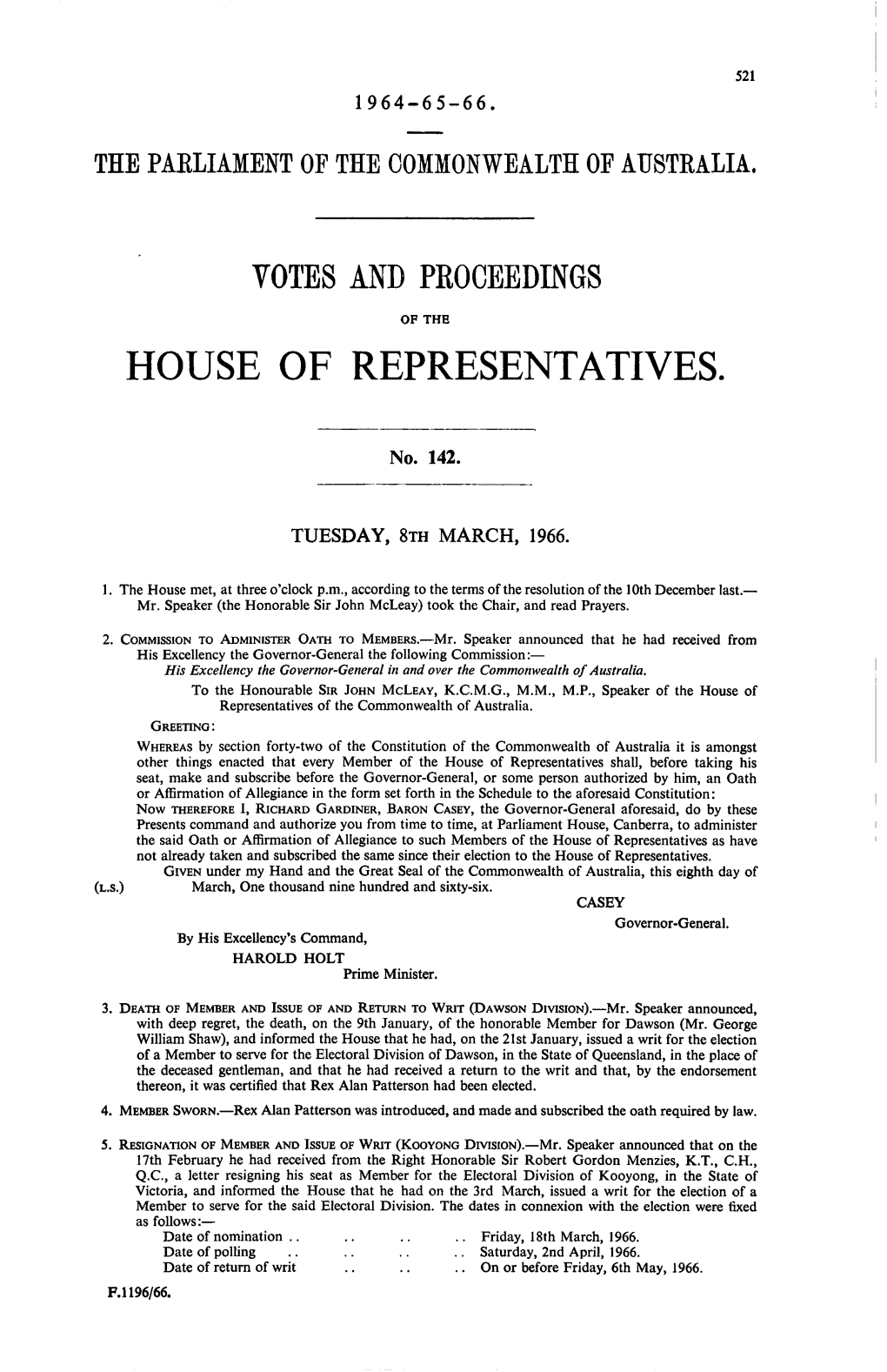 House of Representatives