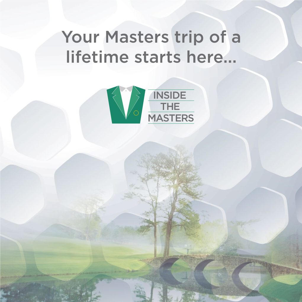 Your Masters Trip of a Lifetime Starts Here