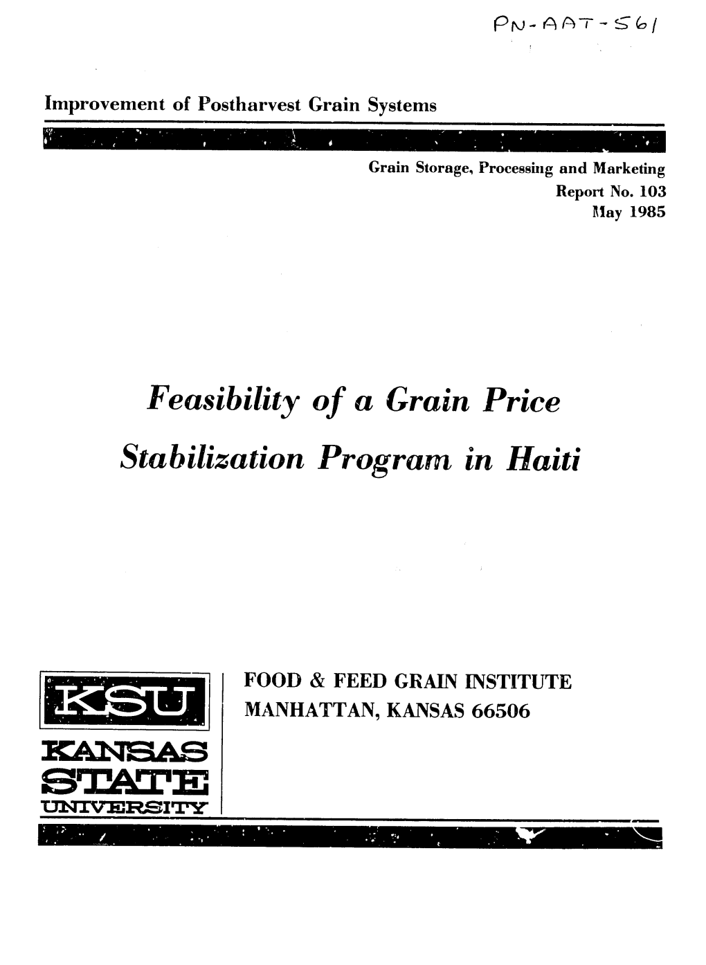 Feasibility of a Grain Price Stabilization Program in Haiti