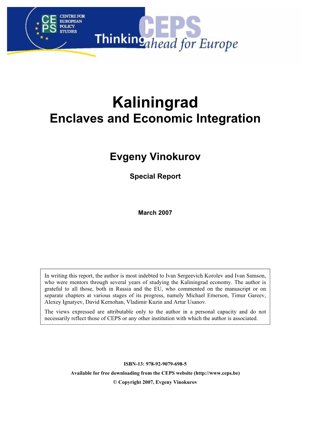 Kaliningrad Enclaves and Economic Integration