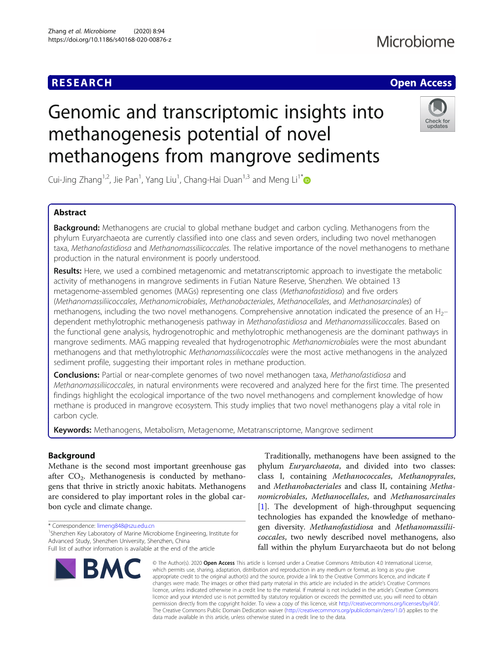 Genomic and Transcriptomic Insights Into Methanogenesis Potential Of