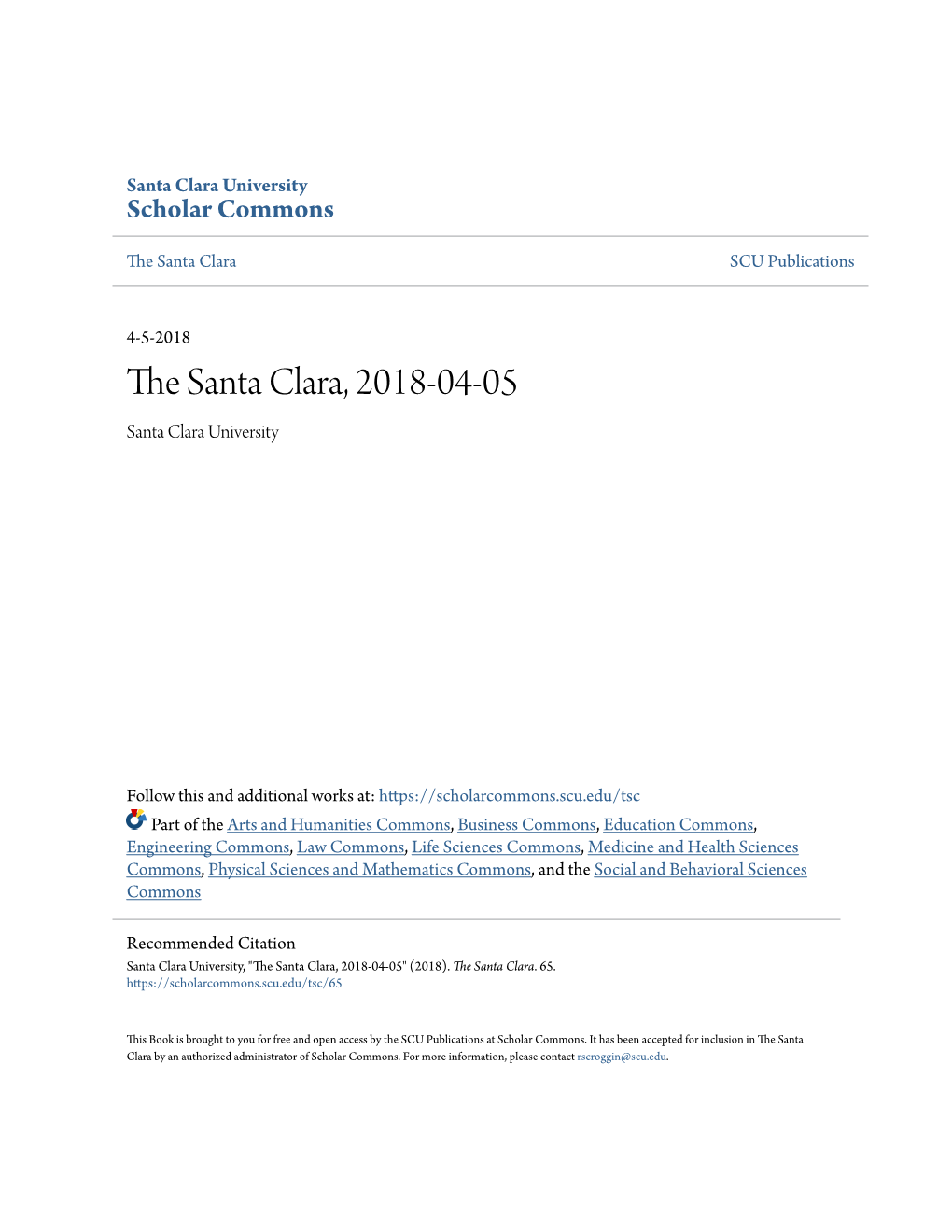 The Santa Clara, 2018-04-05