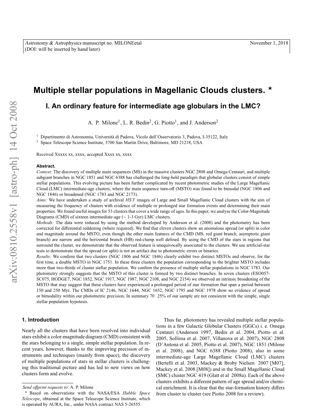 Multiple Stellar Populations in Magellanic Clouds Clusters