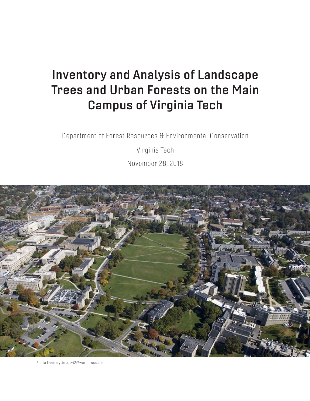 Inventory and Analysis of Landscape Trees and Urban Forests on the Main Campus of Virginia Tech