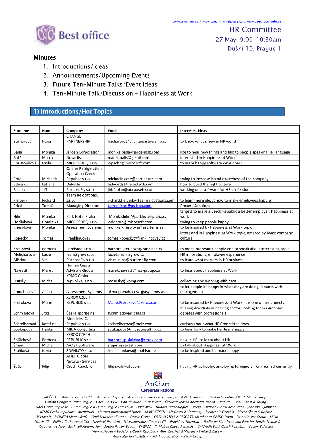 Points of the Discussion