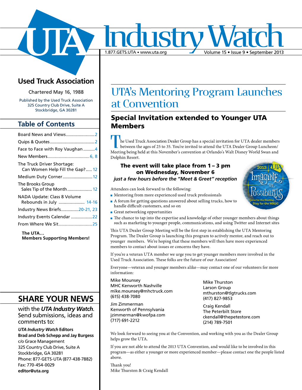 UTA's Mentoring Program Launches at Convention