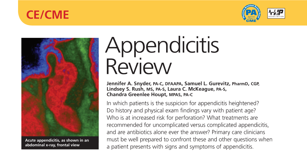 23 CE-CME Appendicitis FINAL.Indd