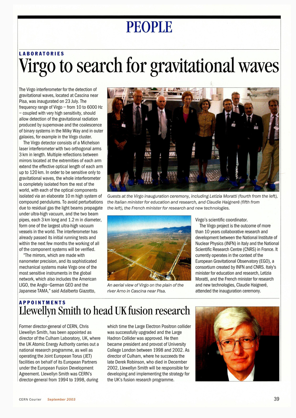 Virgo to Search for Gravitational Waves