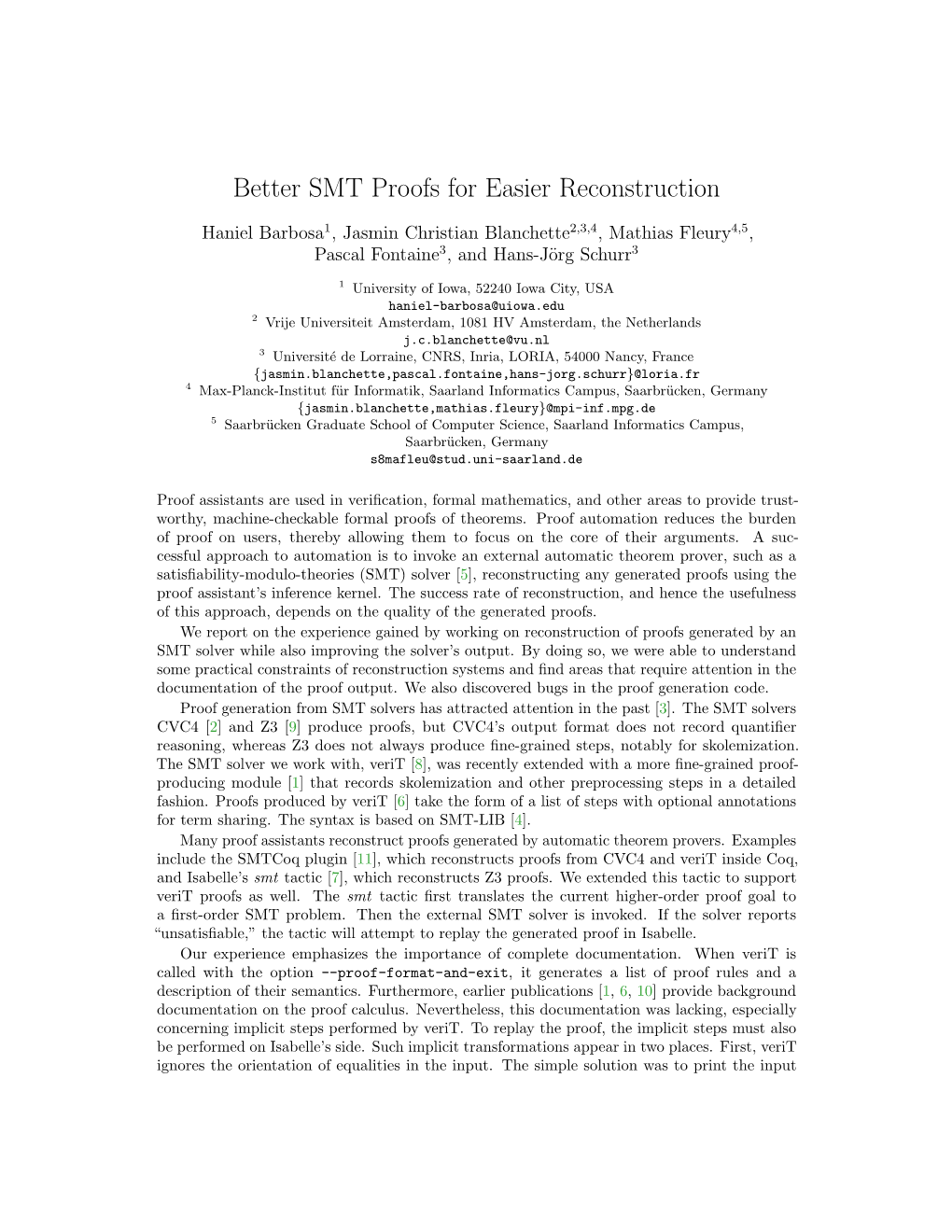 Better SMT Proofs for Easier Reconstruction