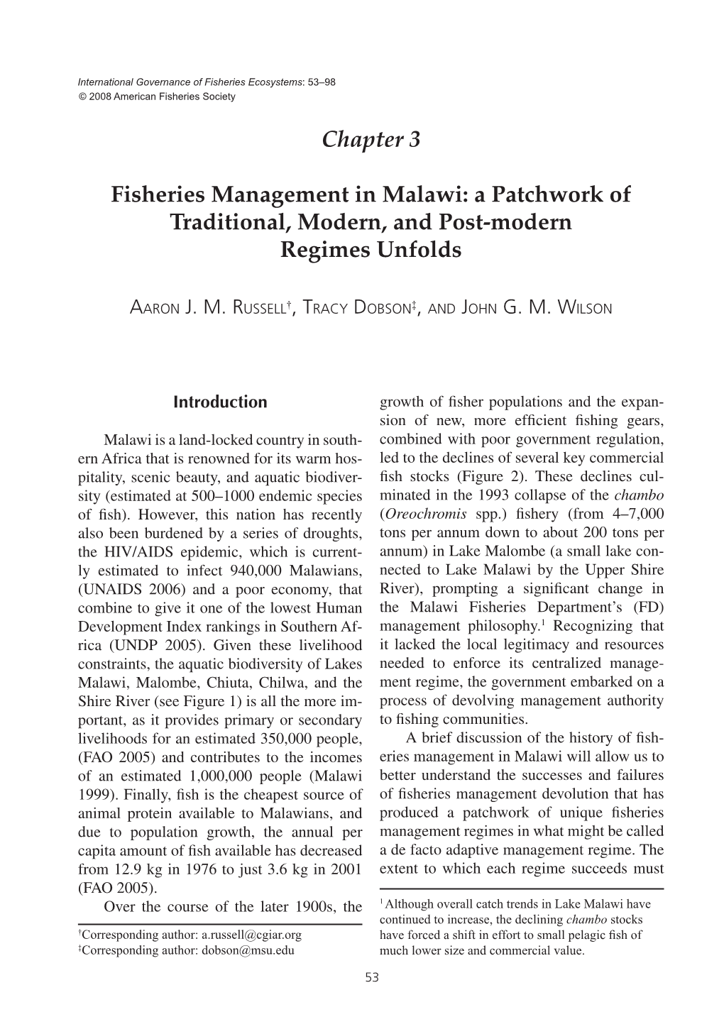 Chapter 3 Fisheries Management in Malawi