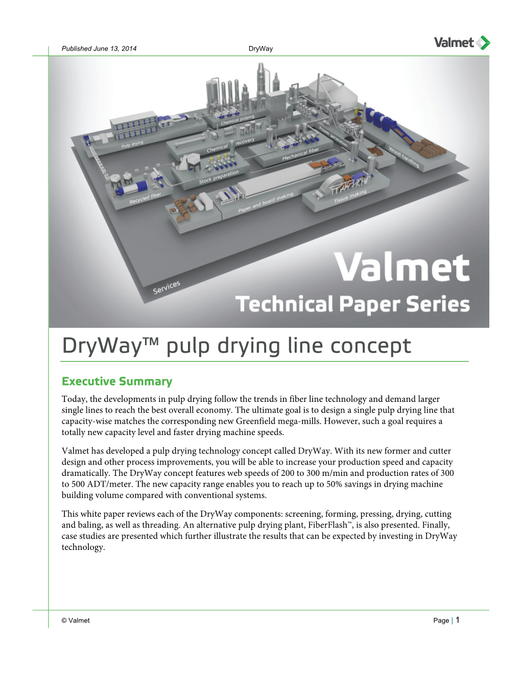 White Paper: Dryway™ Pulp Drying Line Concept