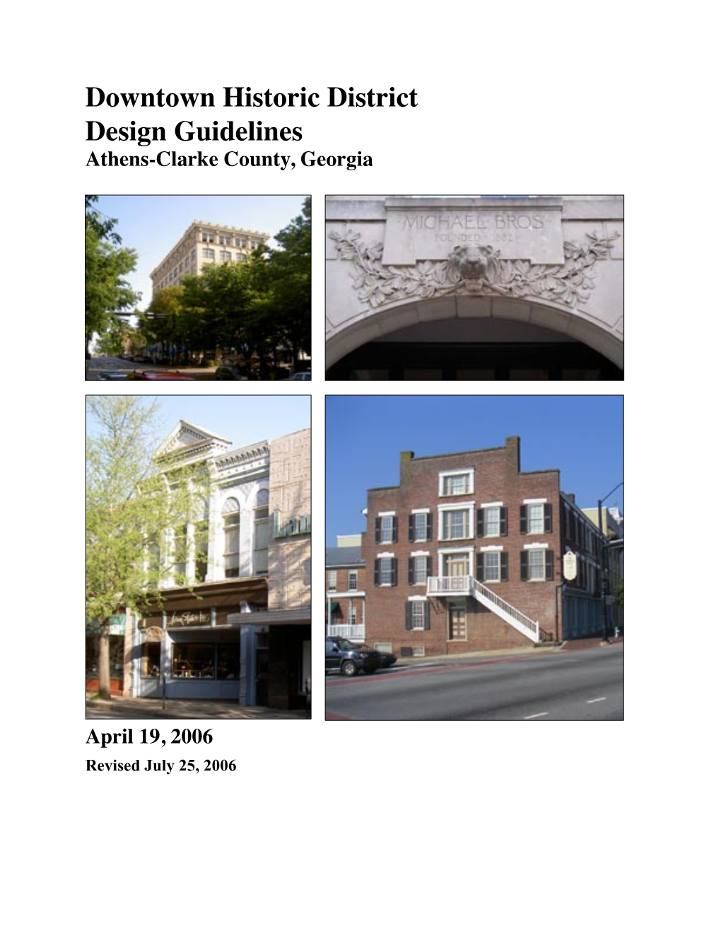 Downtown Historic District Design Guidelines Athens-Clarke County, Georgia