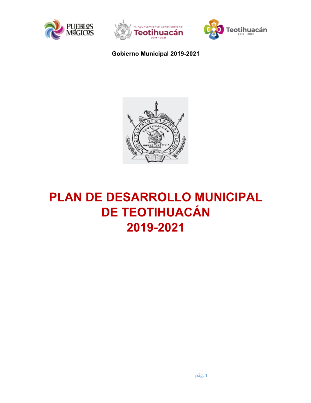 Plan De Desarrollo Municipal De Teotihuacán 2019-2021