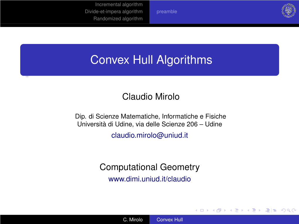 Convex Hull Algorithms