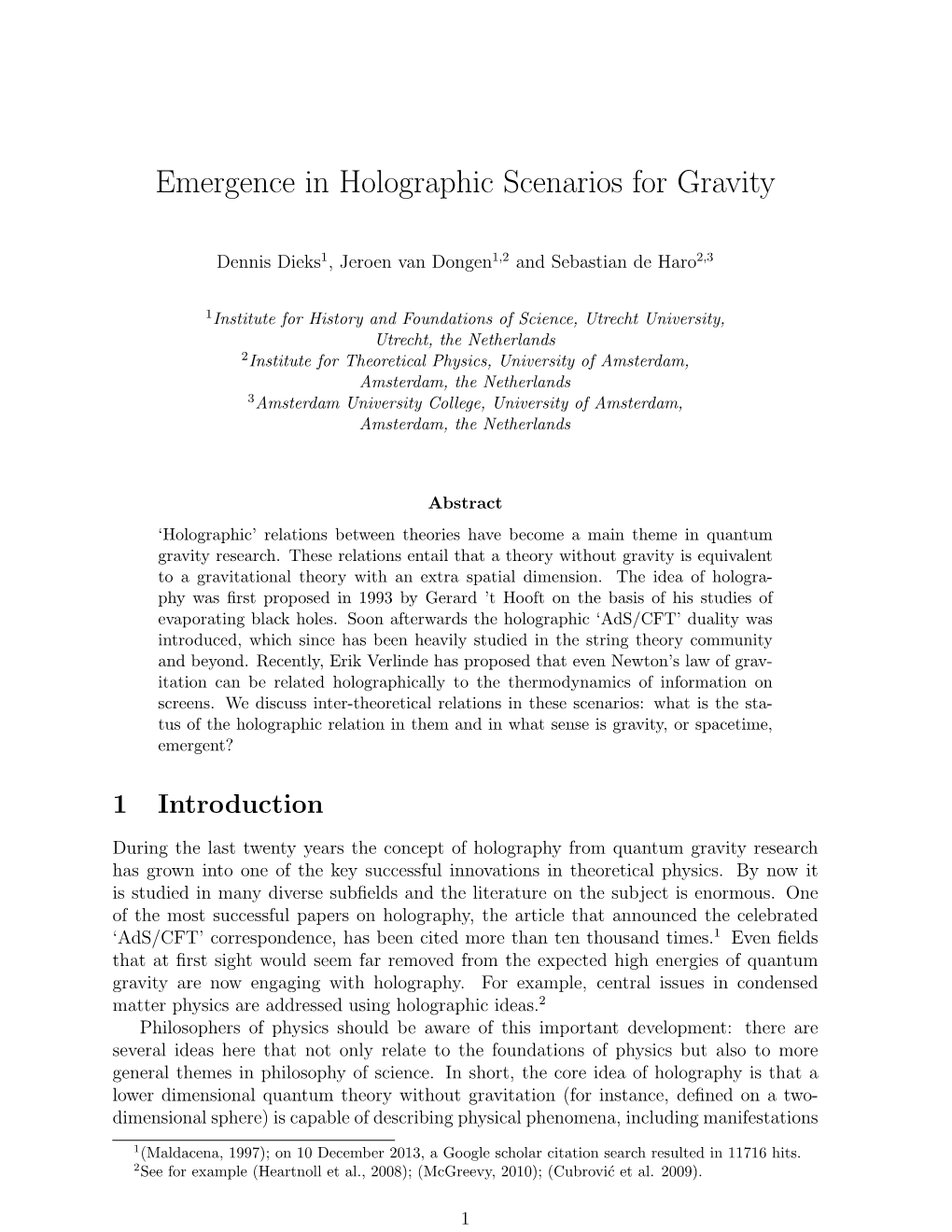 Emergence in Holographic Scenarios for Gravity