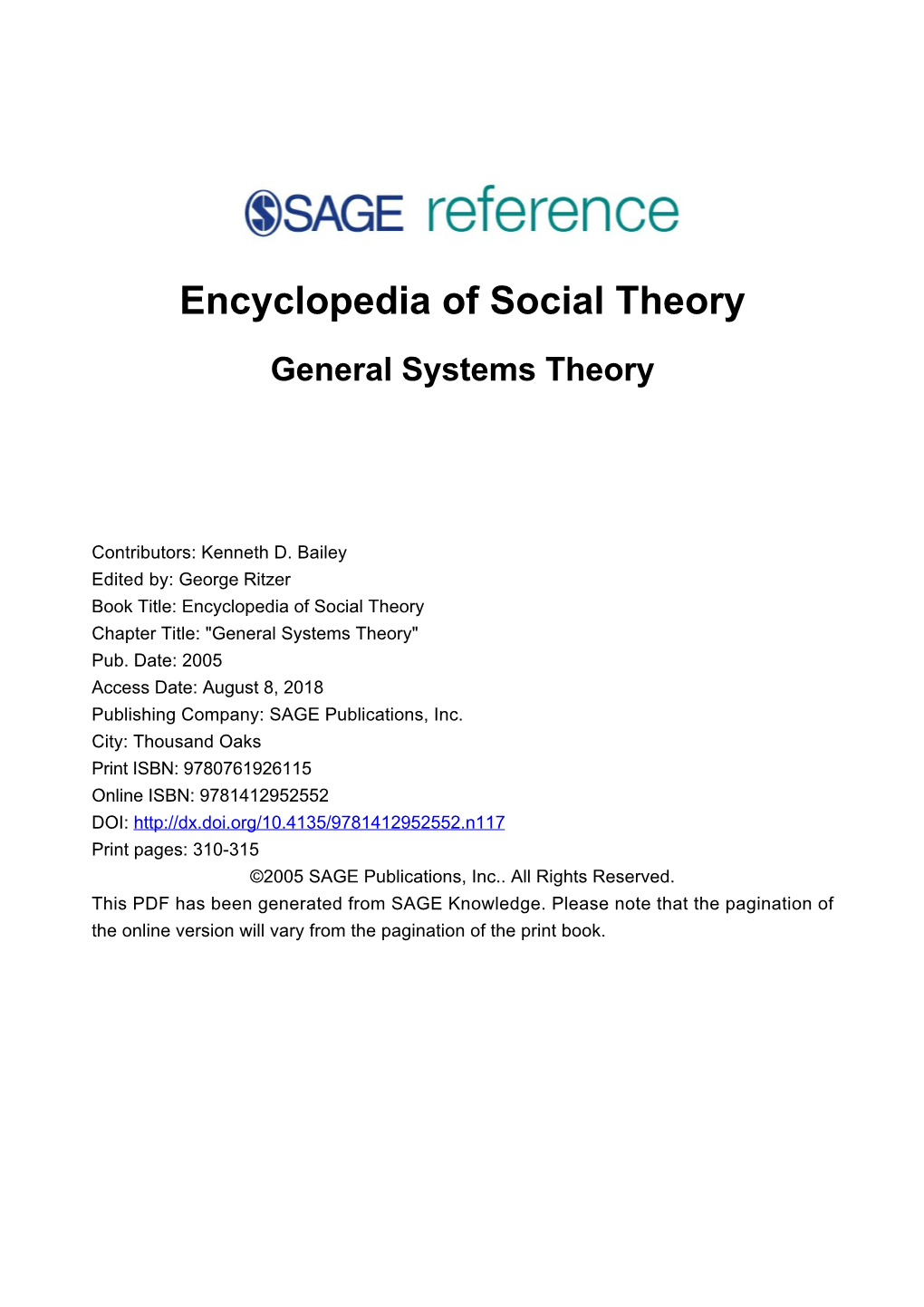 General Systems Theory