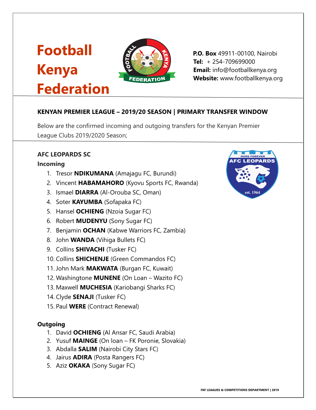 Football Kenya Federation