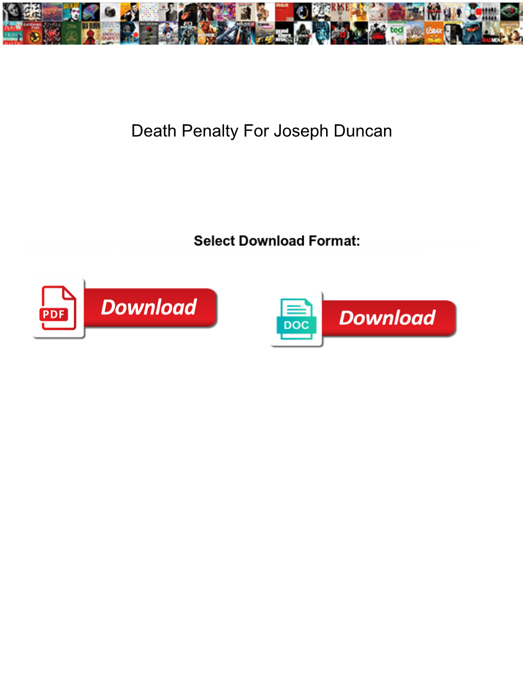 Death Penalty for Joseph Duncan