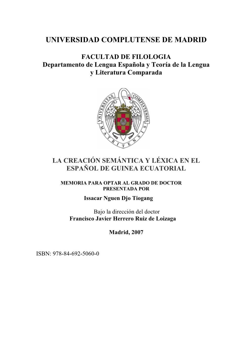 La Creación Semántica Y Léxica En El Español De Guinea Ecuatorial