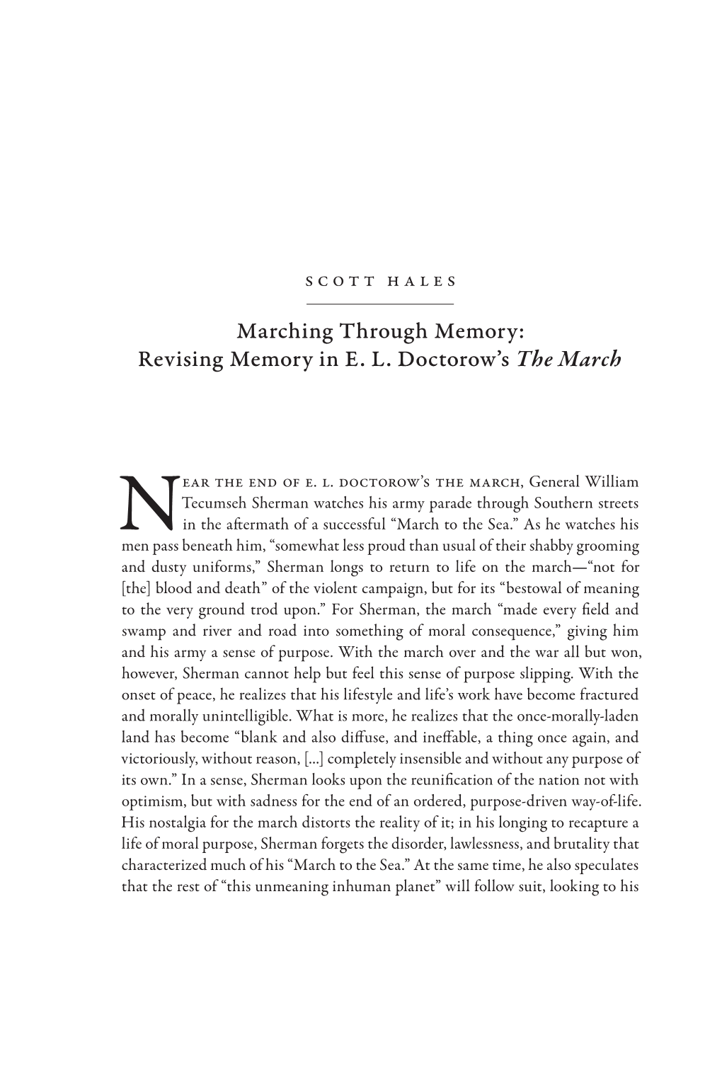 Revising Memory in EL Doctorow's the March