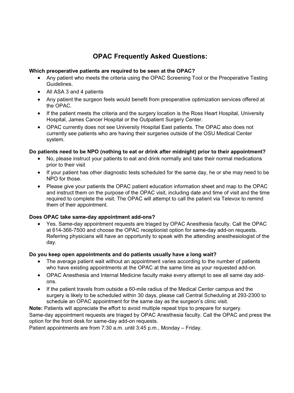 OPAC Frequently Asked Questions