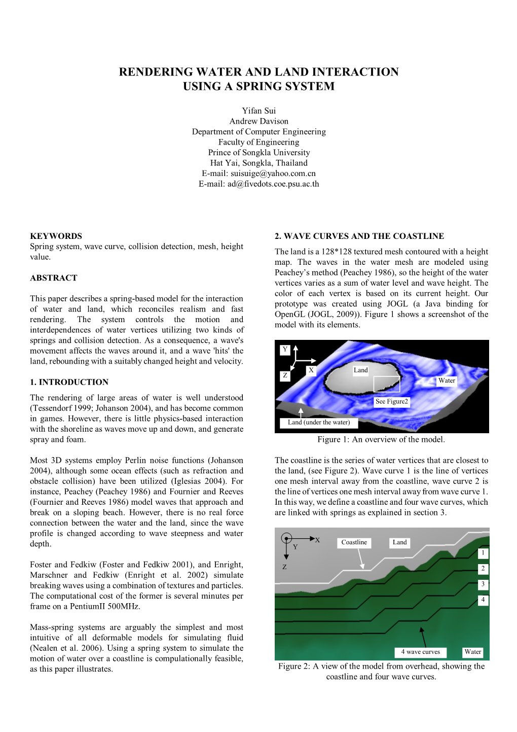 Rendering Water and Land Interaction Using a Spring System