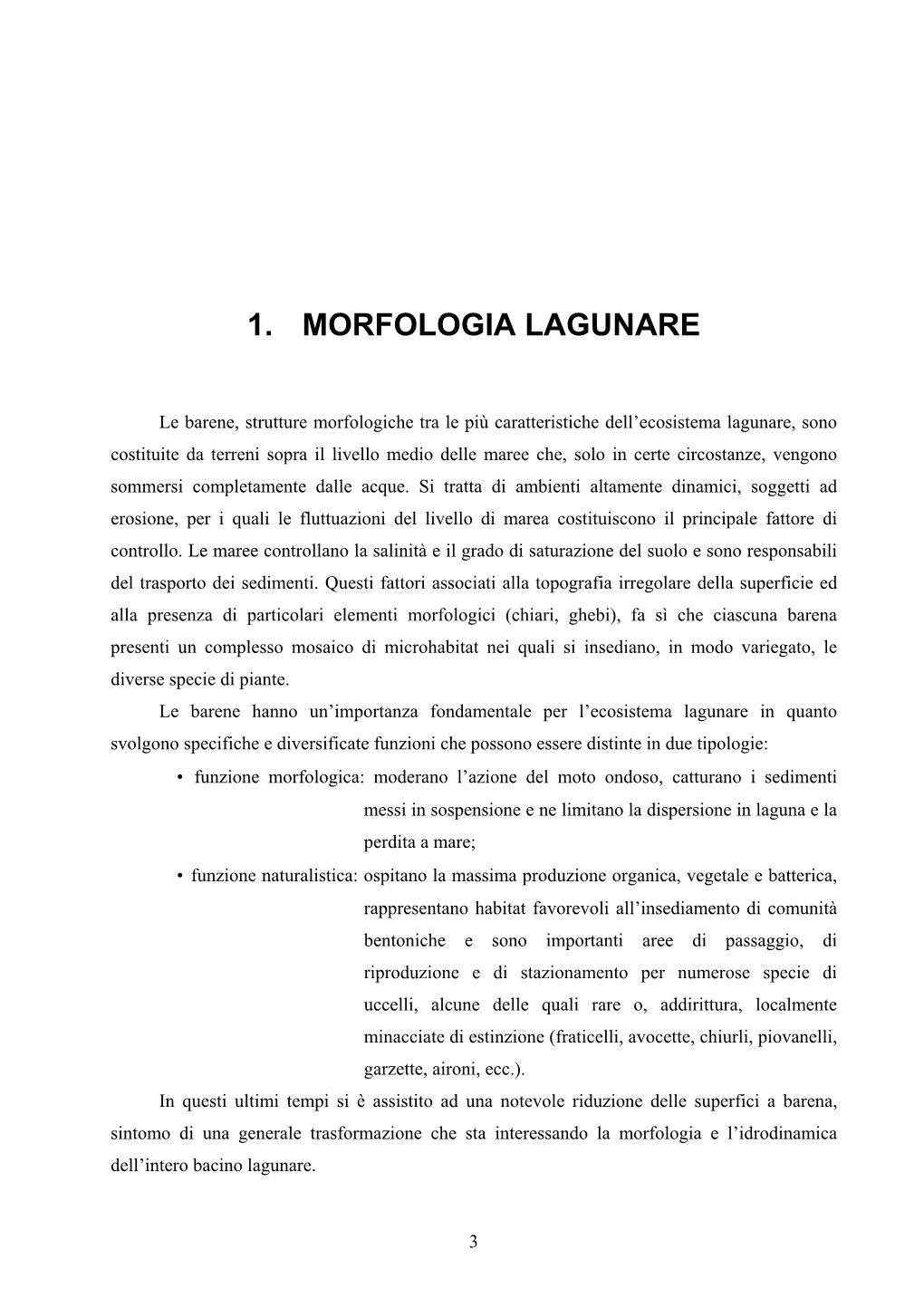 1. Morfologia Lagunare