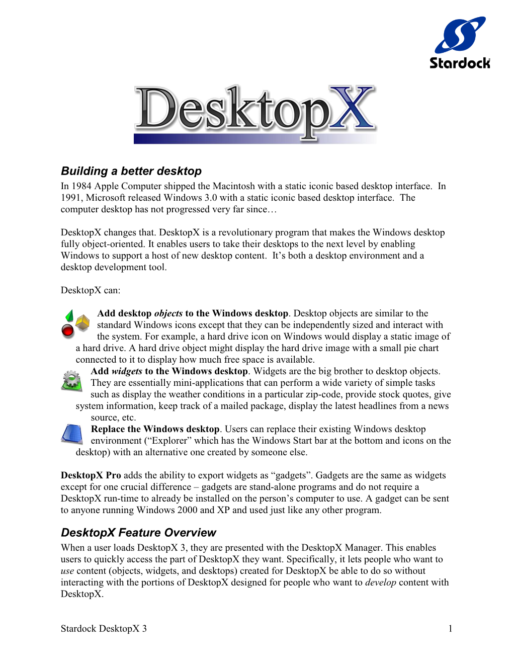 Building a Better Desktop Desktopx Feature Overview