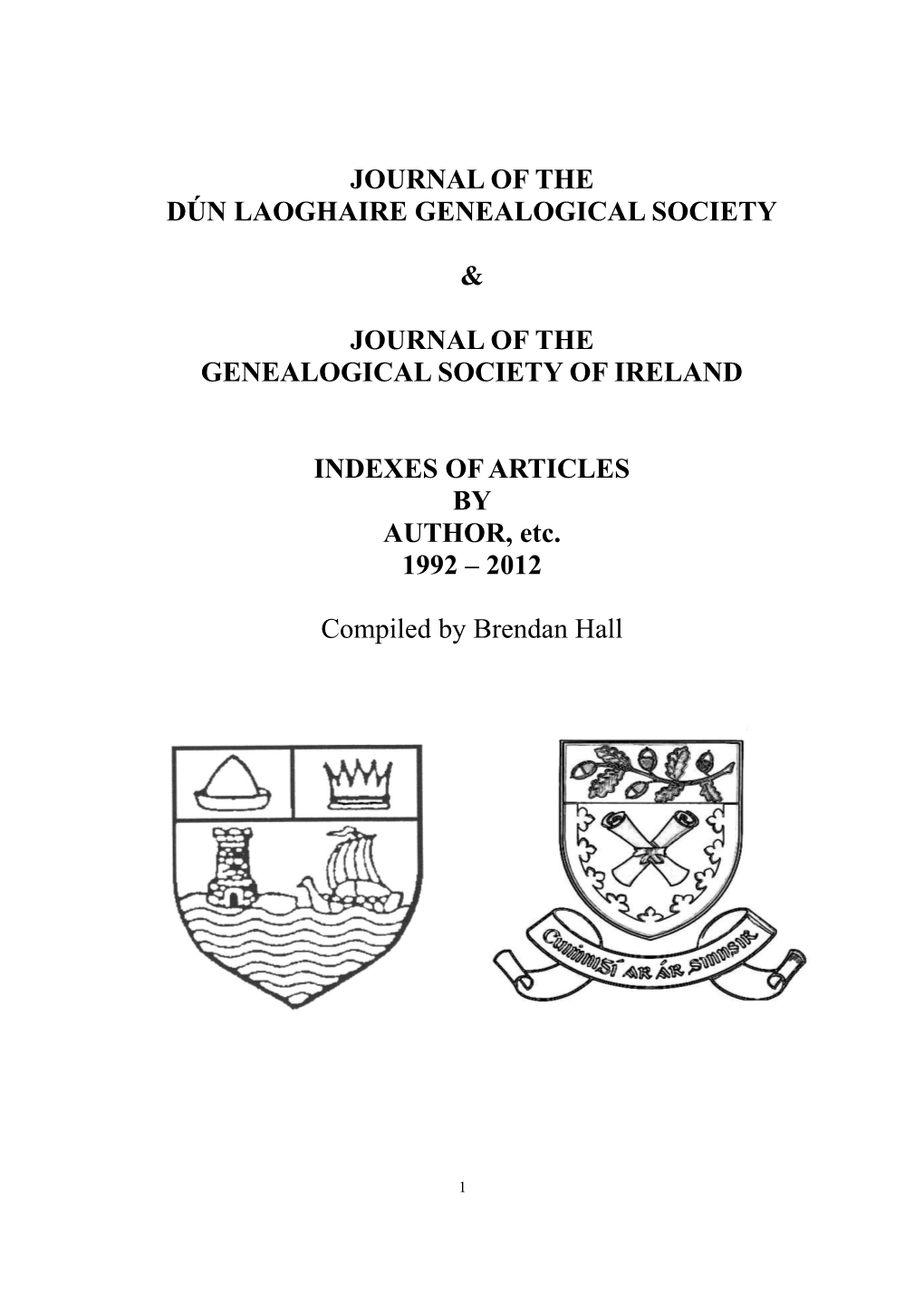 Published by Genealogical Society of Ireland Ltd., Dún Laoghaire, Co